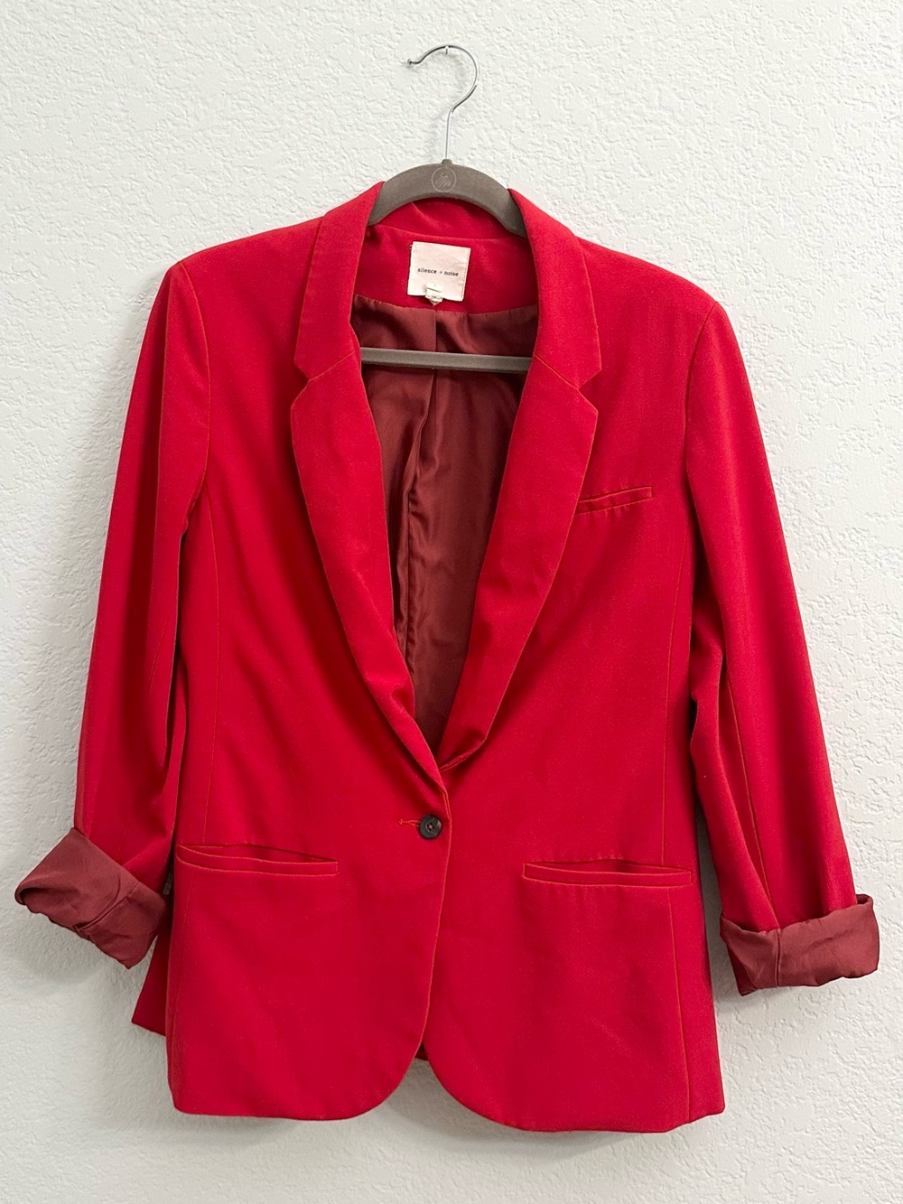 Silence + Noise Urban Outfitters Red Boyfriend Blazer L